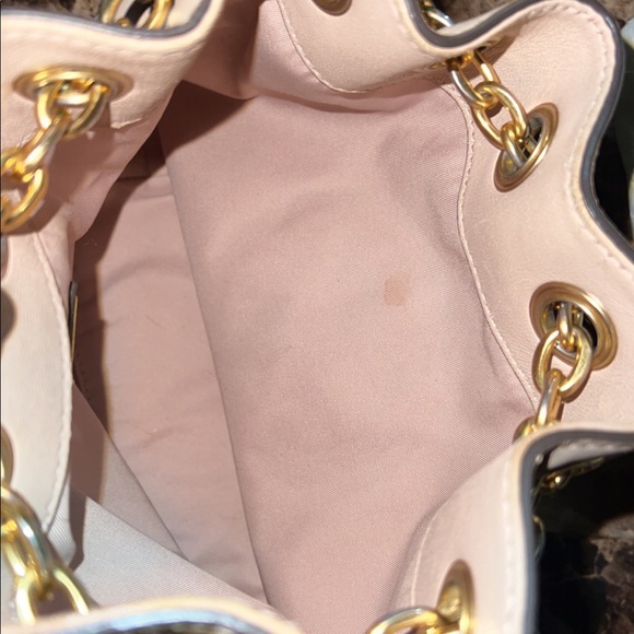 Tory Burch mini Fleming backpack in beige nude color - Picture 3 of 6